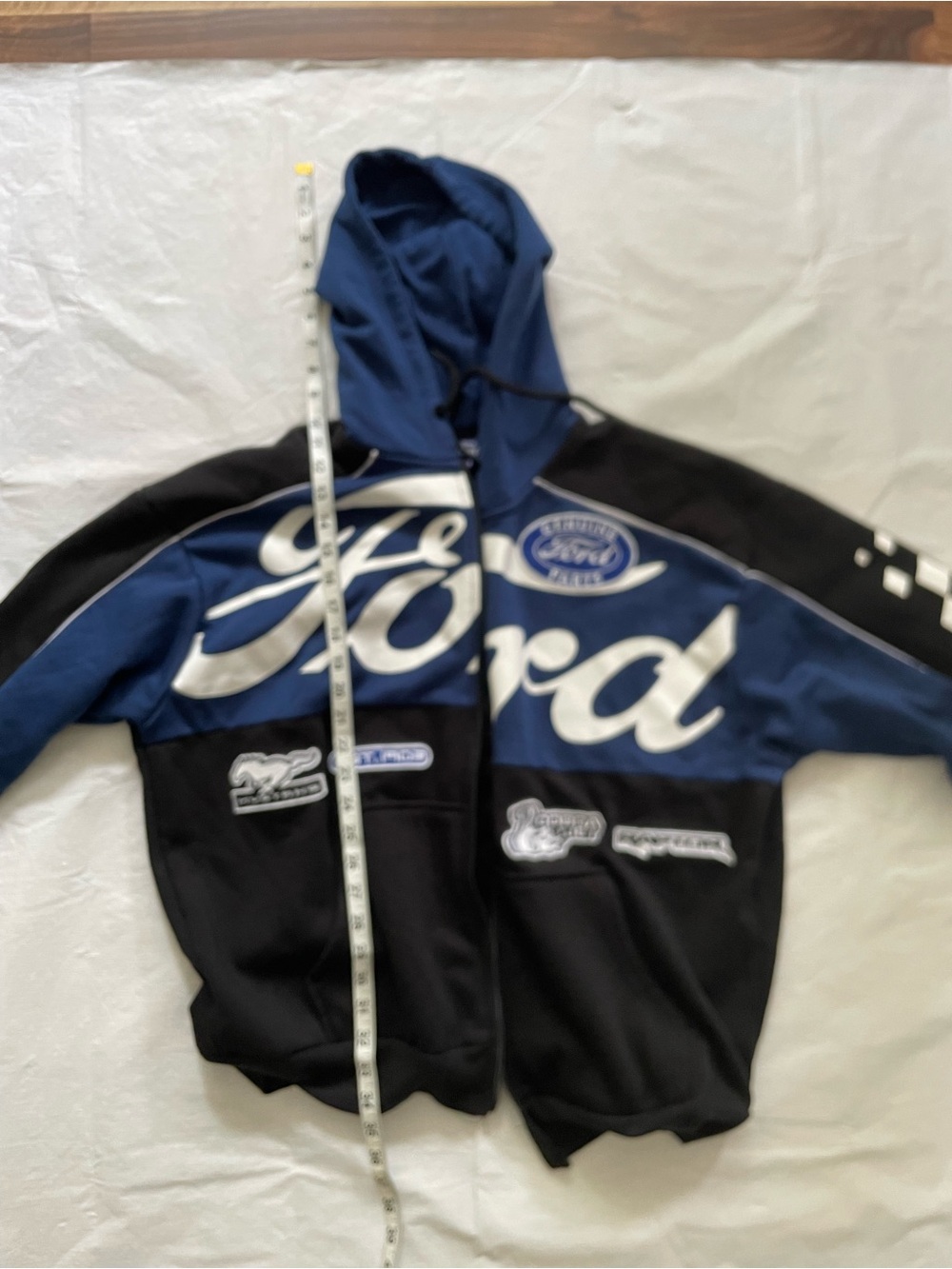 Ford Blue, Black & White Racing Hoodie - Picture 5 of 6